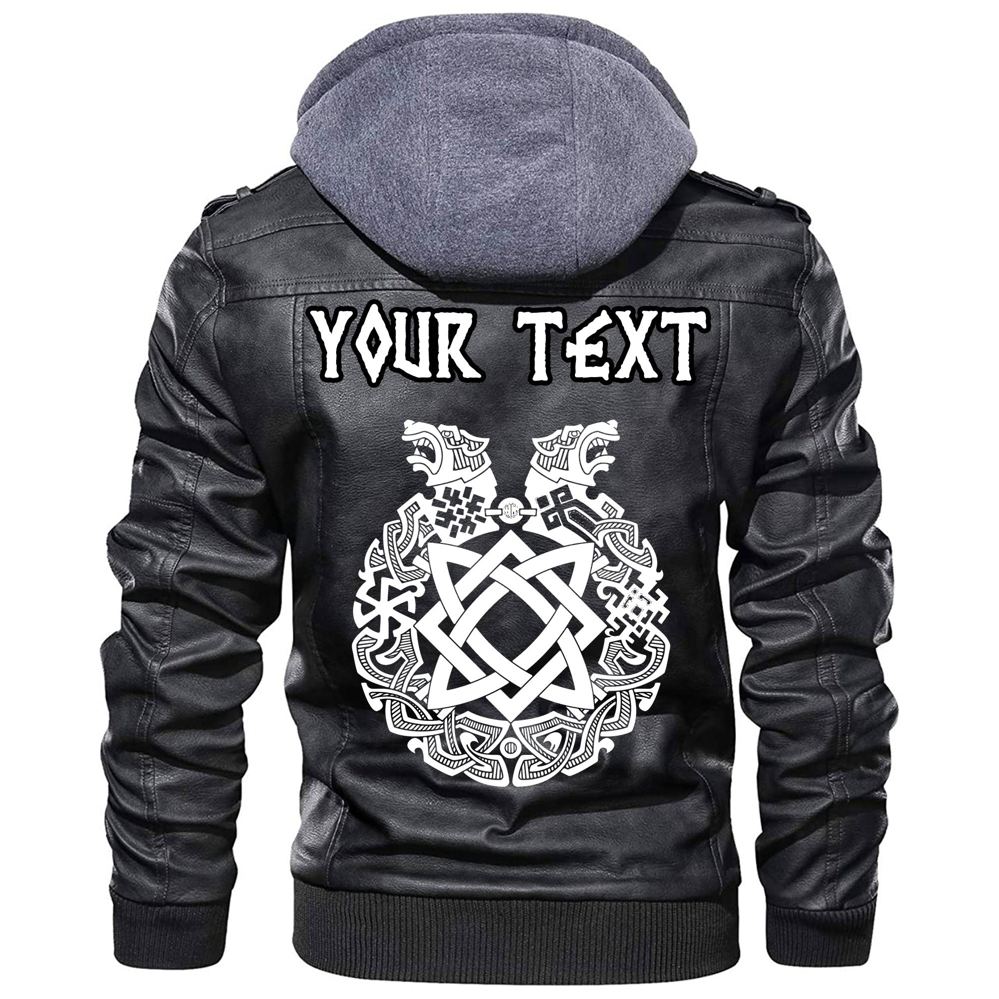 Custom Viking Ancient Slavic Ornament Symbols Of Slavic Gods Leather Jacket