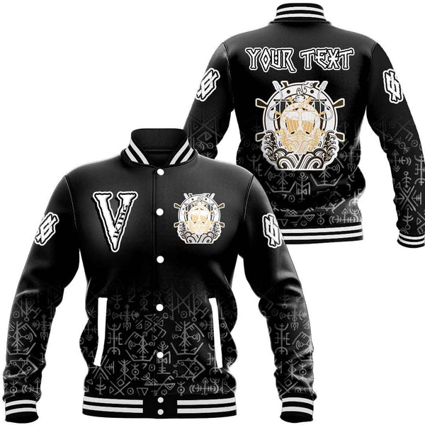 Custom Viking Baseball Jacket Ancient Vessel ShishLogo