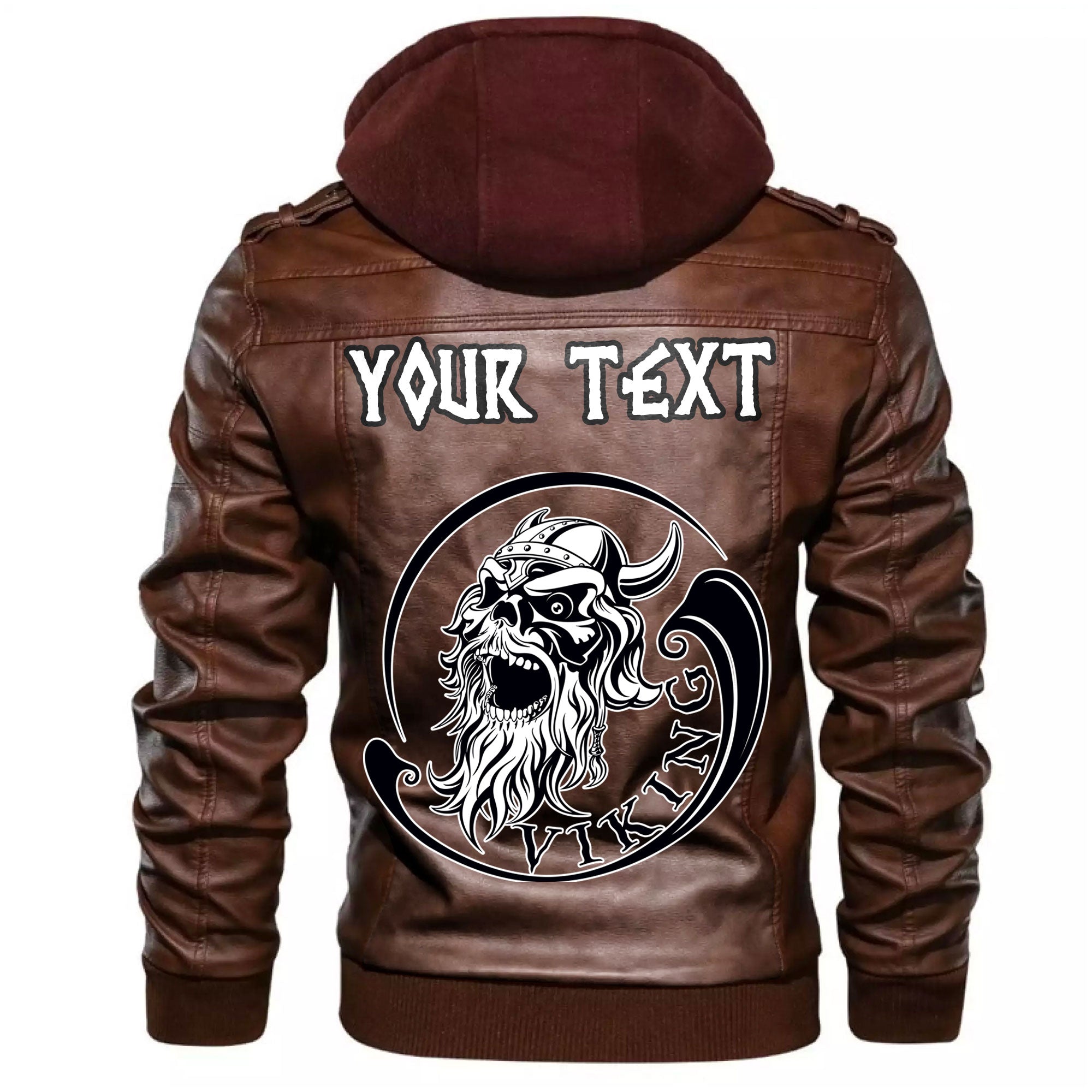 Custom Viking Ancient Warrior Skull Leather Jacket