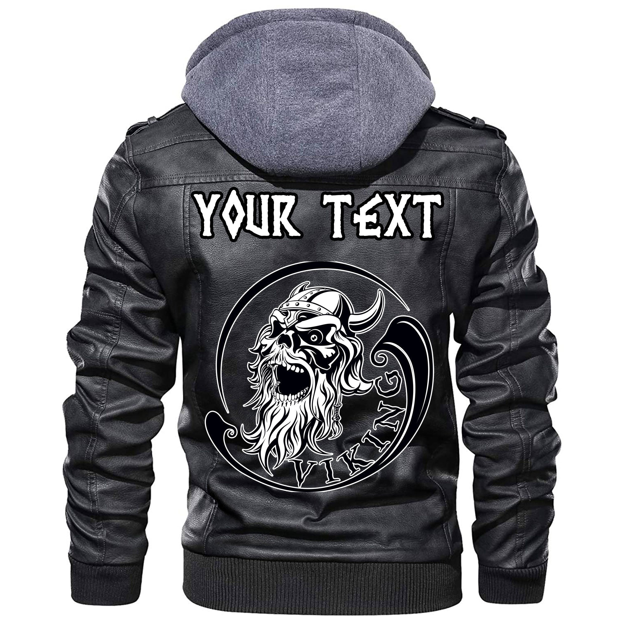 Custom Viking Ancient Warrior Skull Leather Jacket