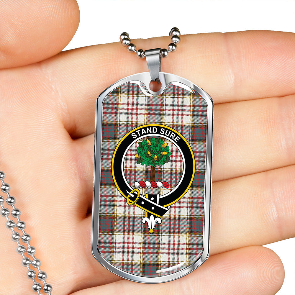 Anderson Arisaid Weathered Clan Badge Classic Tartan Dog Tag Necklace