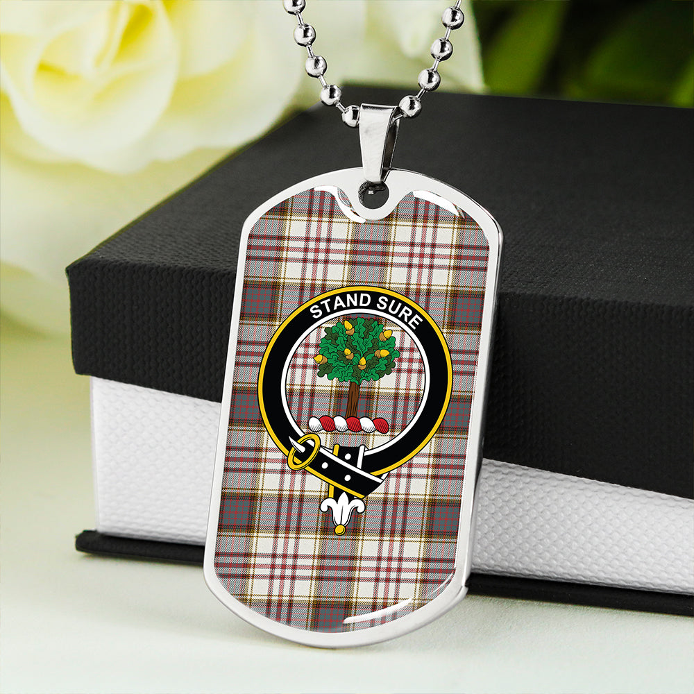 Anderson Arisaid Weathered Clan Badge Classic Tartan Dog Tag Necklace
