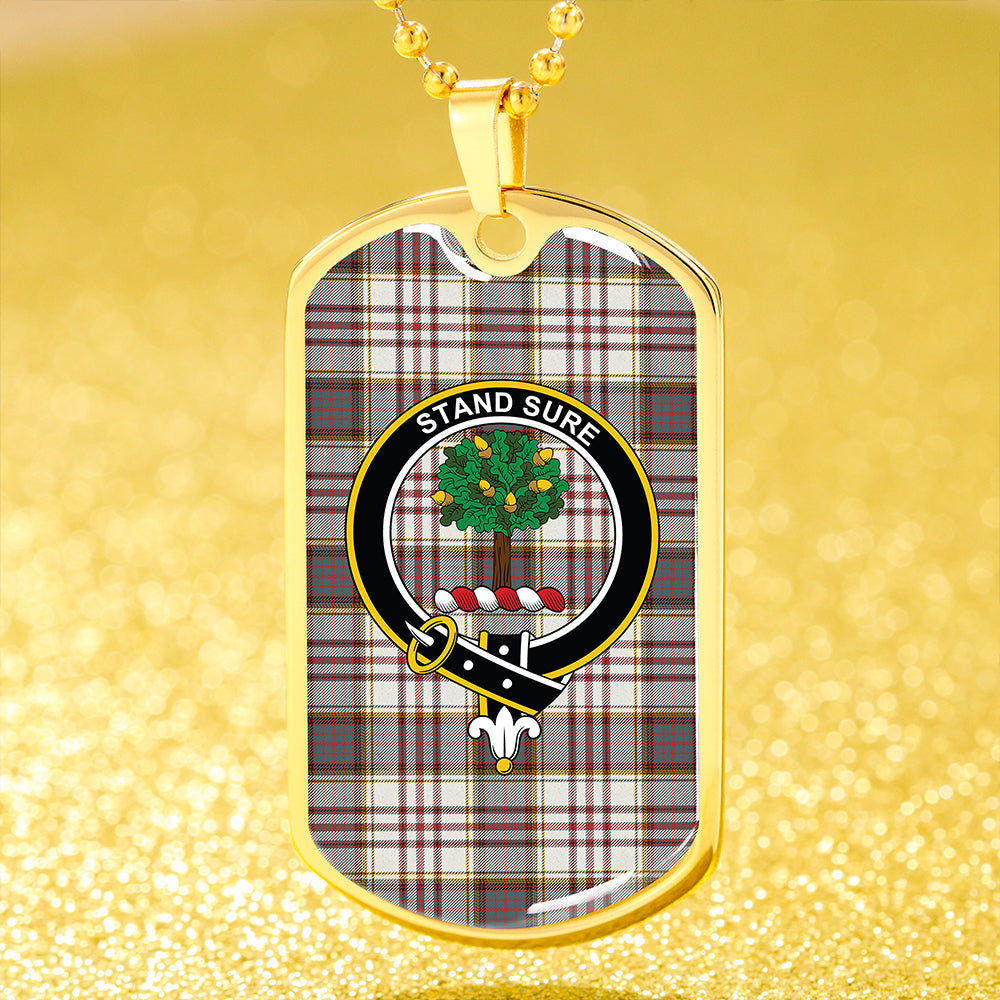 Anderson Arisaid Weathered Clan Badge Classic Tartan Dog Tag Necklace