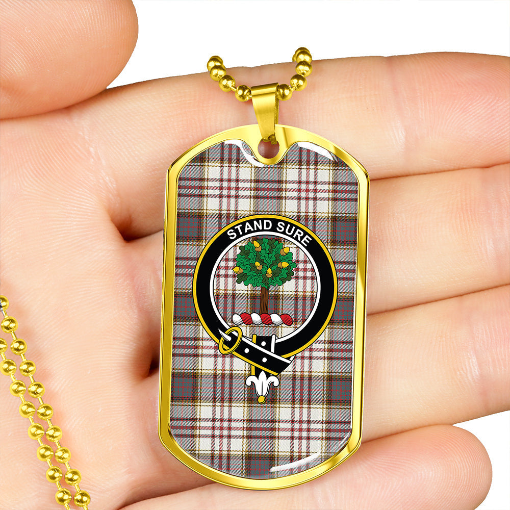 Anderson Arisaid Weathered Clan Badge Classic Tartan Dog Tag Necklace