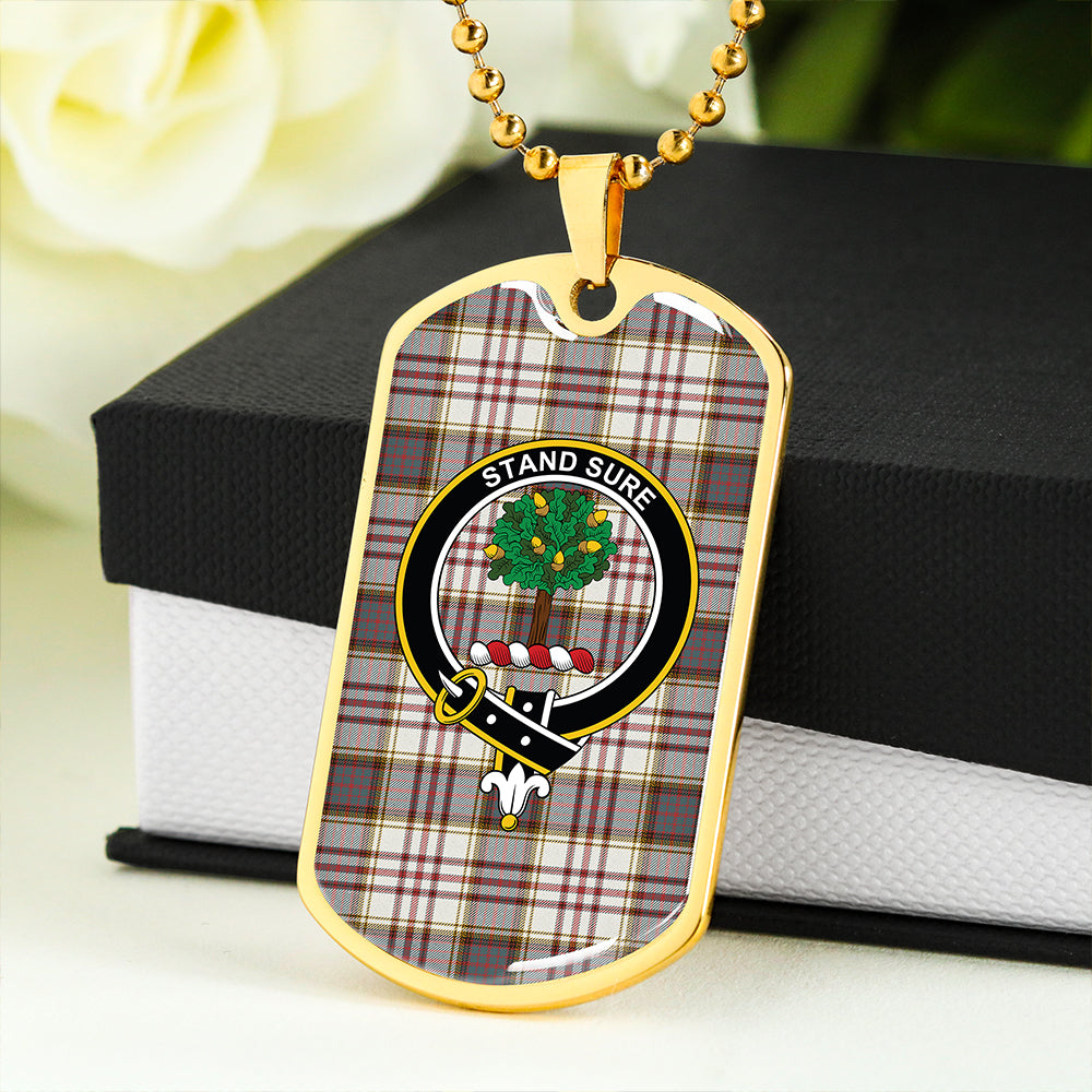 Anderson Arisaid Weathered Clan Badge Classic Tartan Dog Tag Necklace