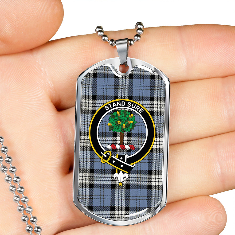 Anderson Blue Ancient Clan Badge Classic Tartan Dog Tag Necklace