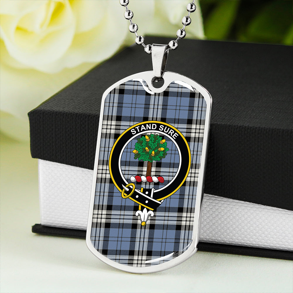 Anderson Blue Ancient Clan Badge Classic Tartan Dog Tag Necklace