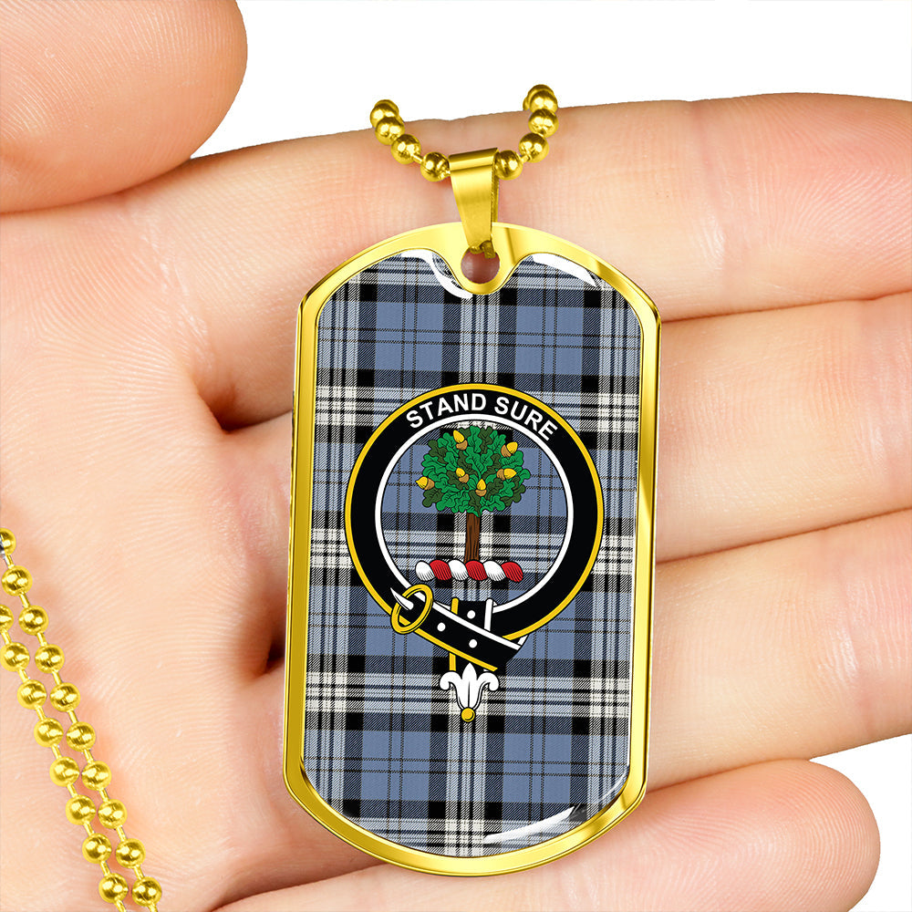 Anderson Blue Ancient Clan Badge Classic Tartan Dog Tag Necklace