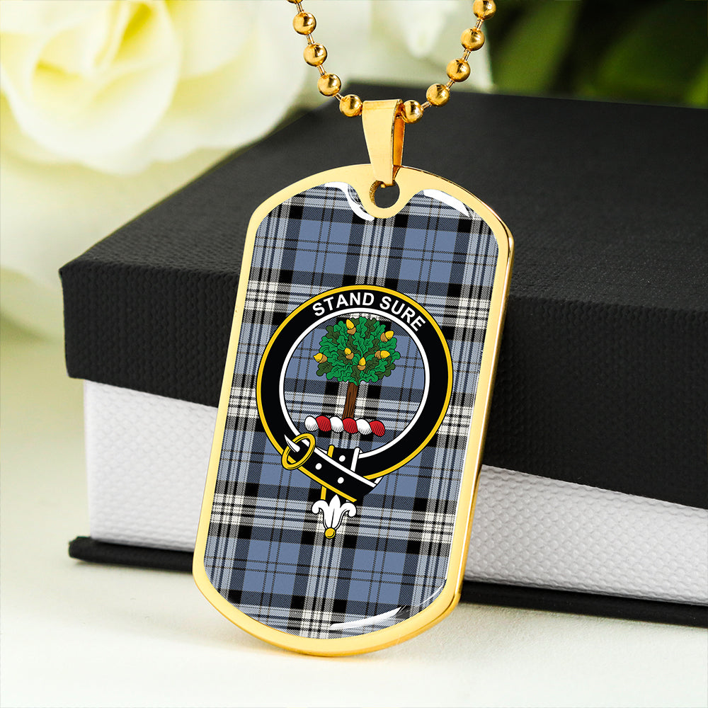 Anderson Blue Ancient Clan Badge Classic Tartan Dog Tag Necklace