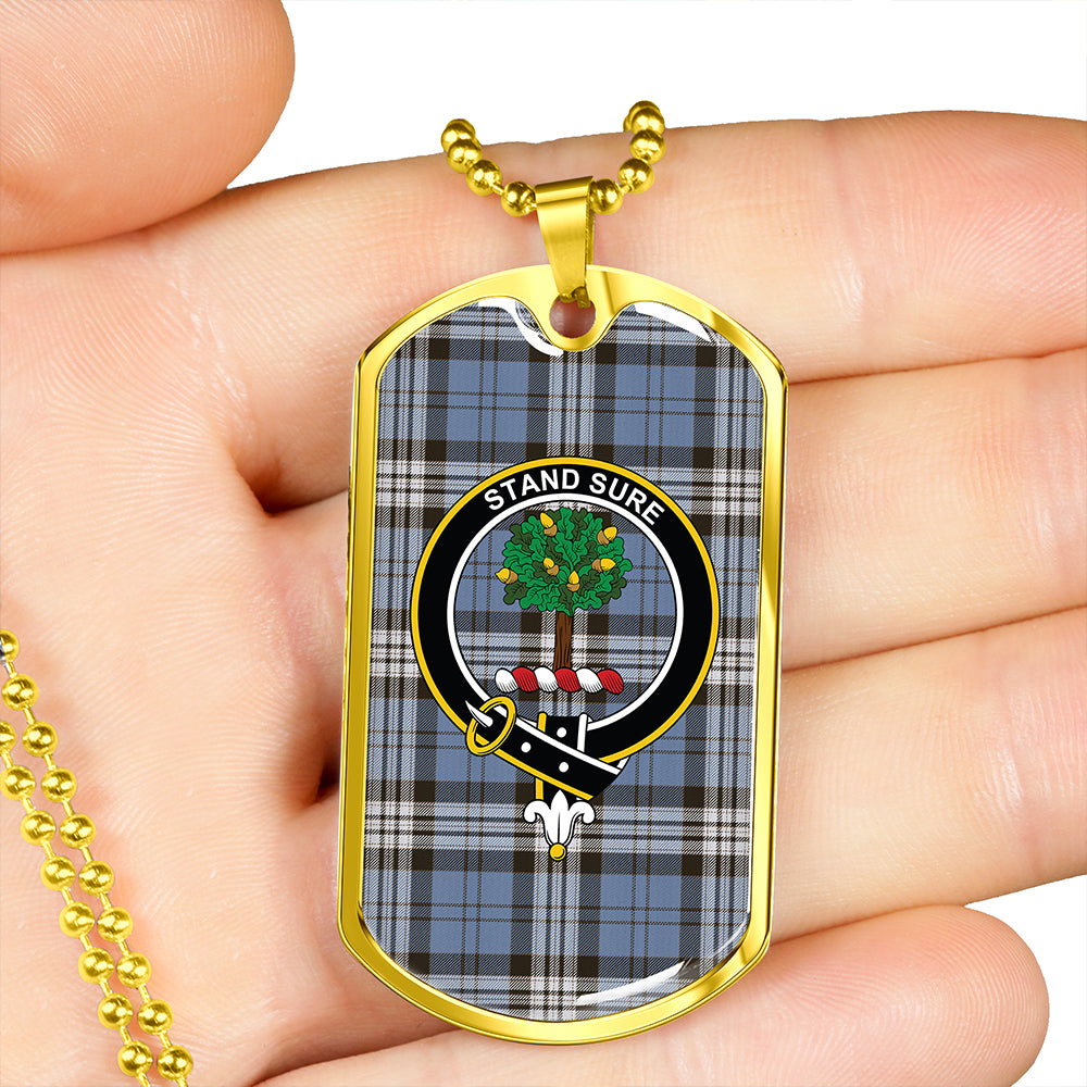 Anderson Blue Weathered Clan Badge Classic Tartan Dog Tag Necklace