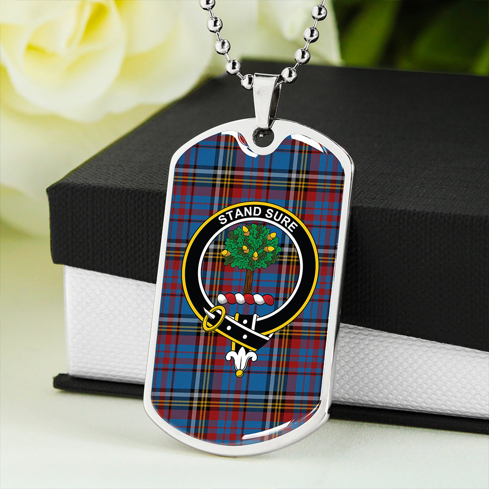 Anderson Blue Westwood Modern Clan Badge Classic Tartan Dog Tag Necklace