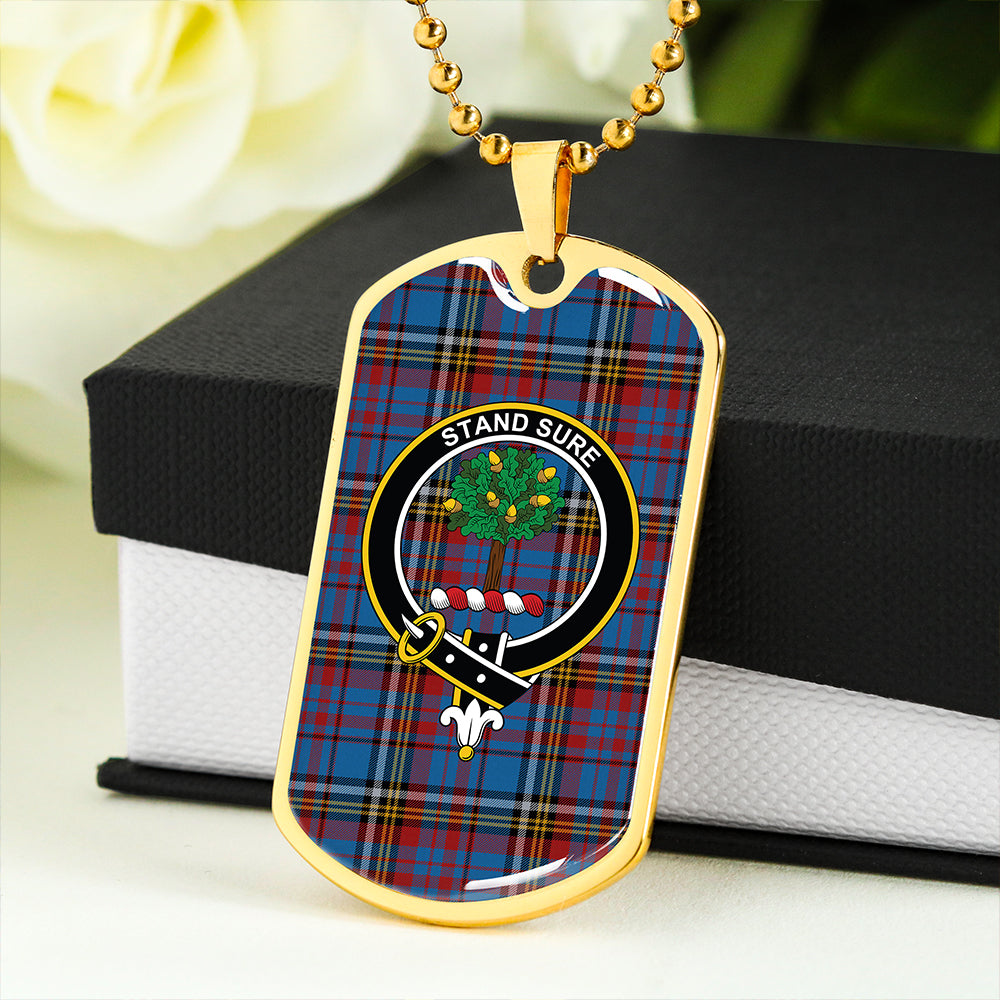 Anderson Blue Westwood Modern Clan Badge Classic Tartan Dog Tag Necklace