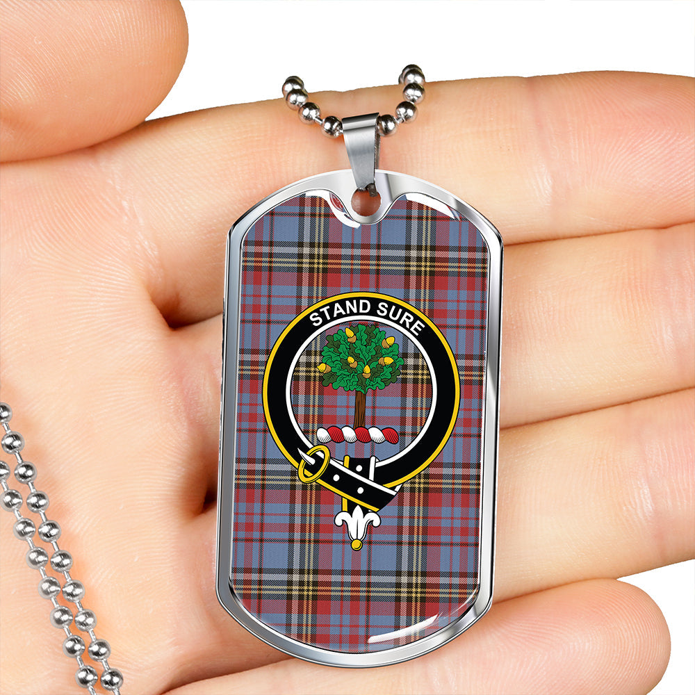 Anderson Blue Westwood Weathered Clan Badge Classic Tartan Dog Tag Necklace