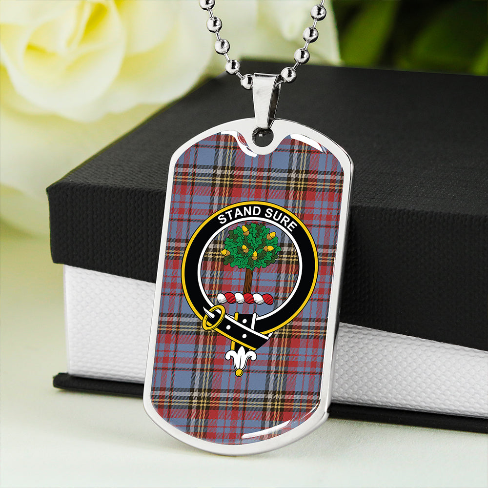 Anderson Blue Westwood Weathered Clan Badge Classic Tartan Dog Tag Necklace