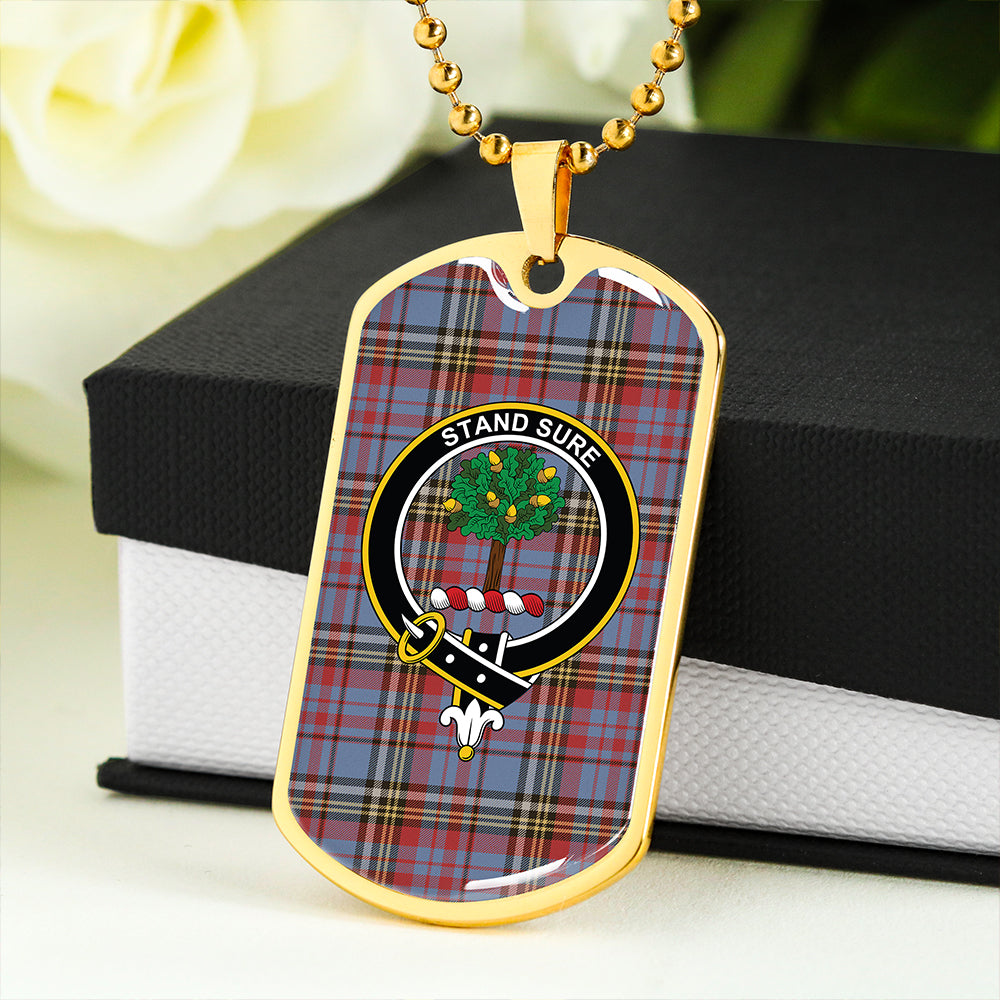 Anderson Blue Westwood Weathered Clan Badge Classic Tartan Dog Tag Necklace