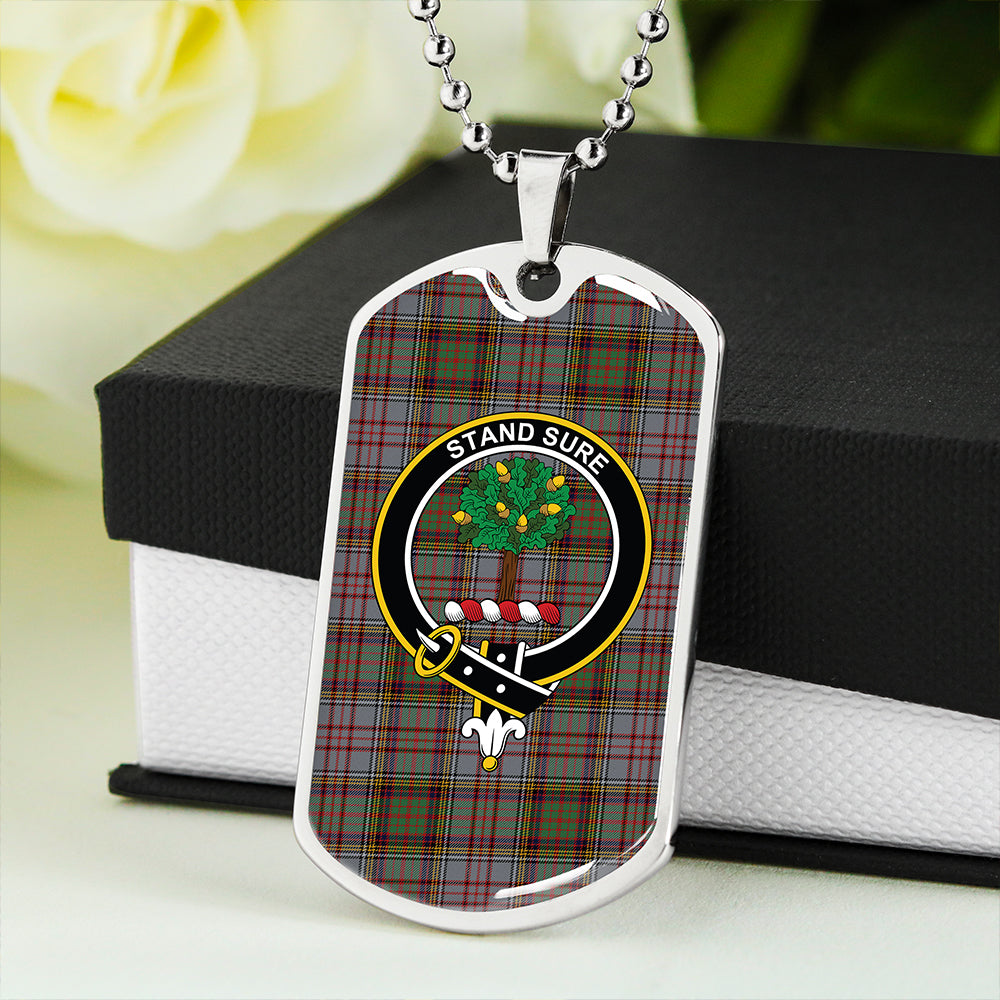 Anderson Grey Modern Clan Badge Classic Tartan Dog Tag Necklace