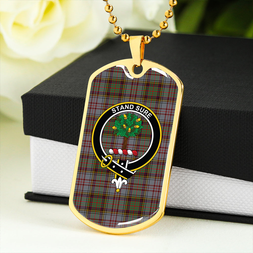 Anderson Grey Modern Clan Badge Classic Tartan Dog Tag Necklace