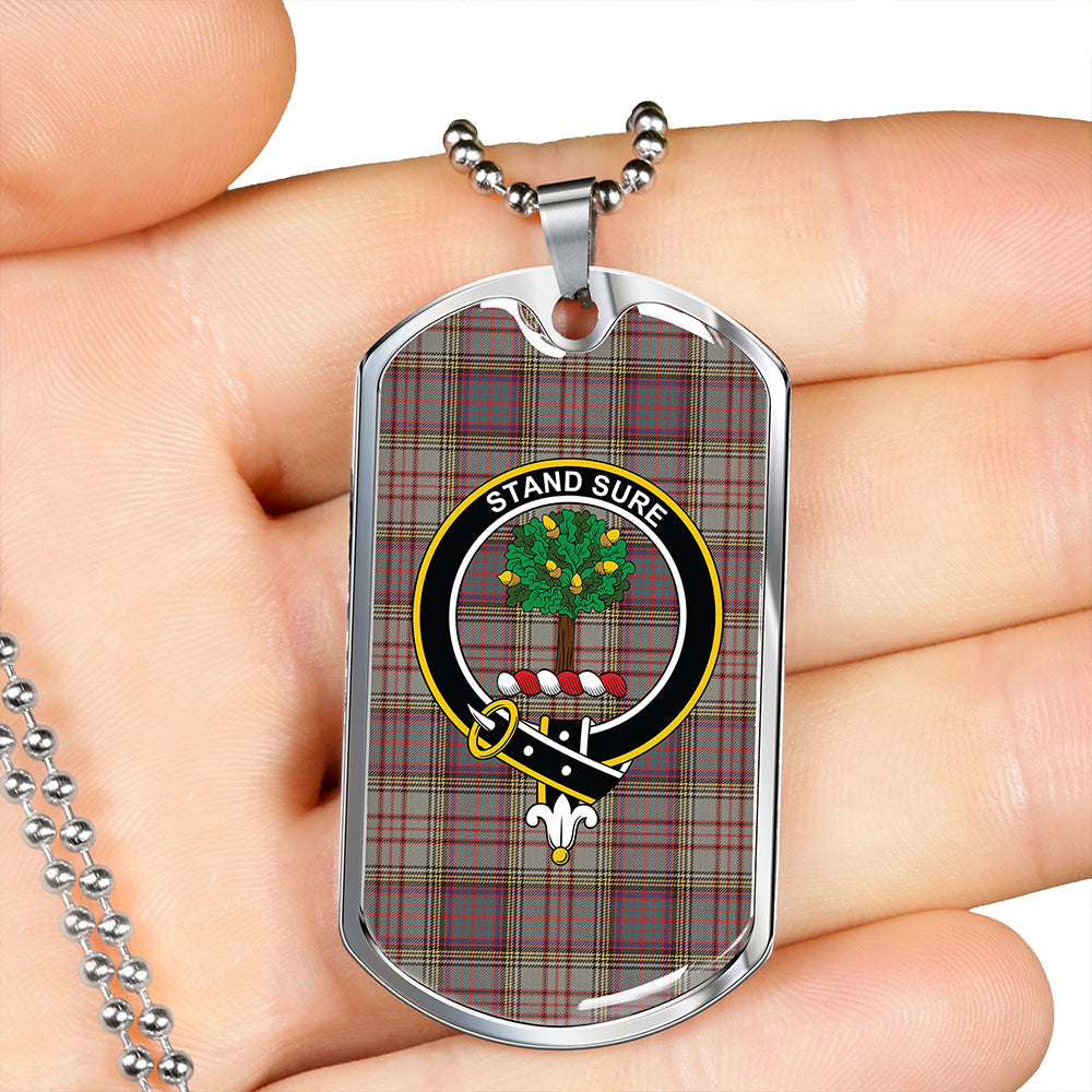 Anderson Grey Weathered Clan Badge Classic Tartan Dog Tag Necklace