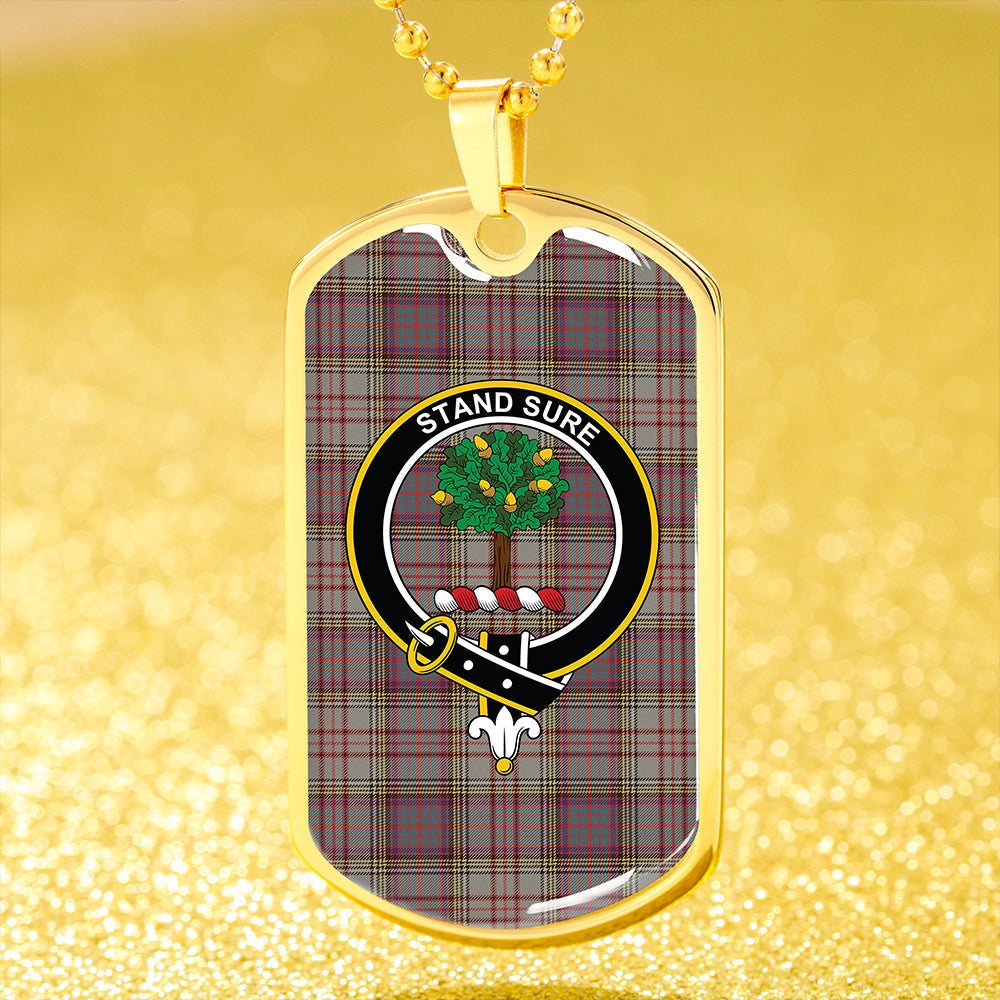 Anderson Grey Weathered Clan Badge Classic Tartan Dog Tag Necklace