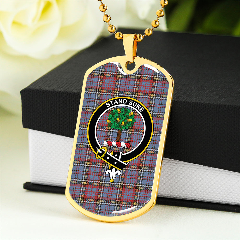 Anderson Red Clan Badge Classic Tartan Dog Tag Necklace