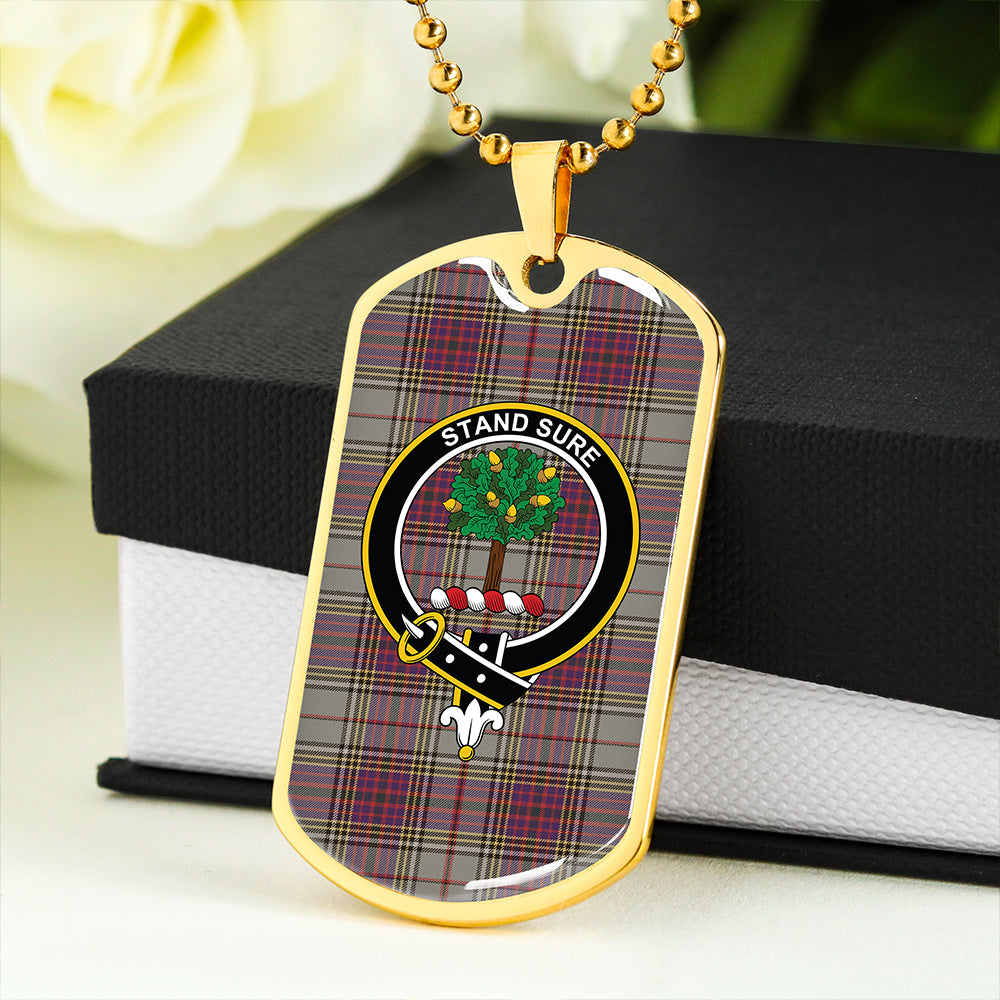 Anderson Ross Weathered Clan Badge Classic Tartan Dog Tag Necklace