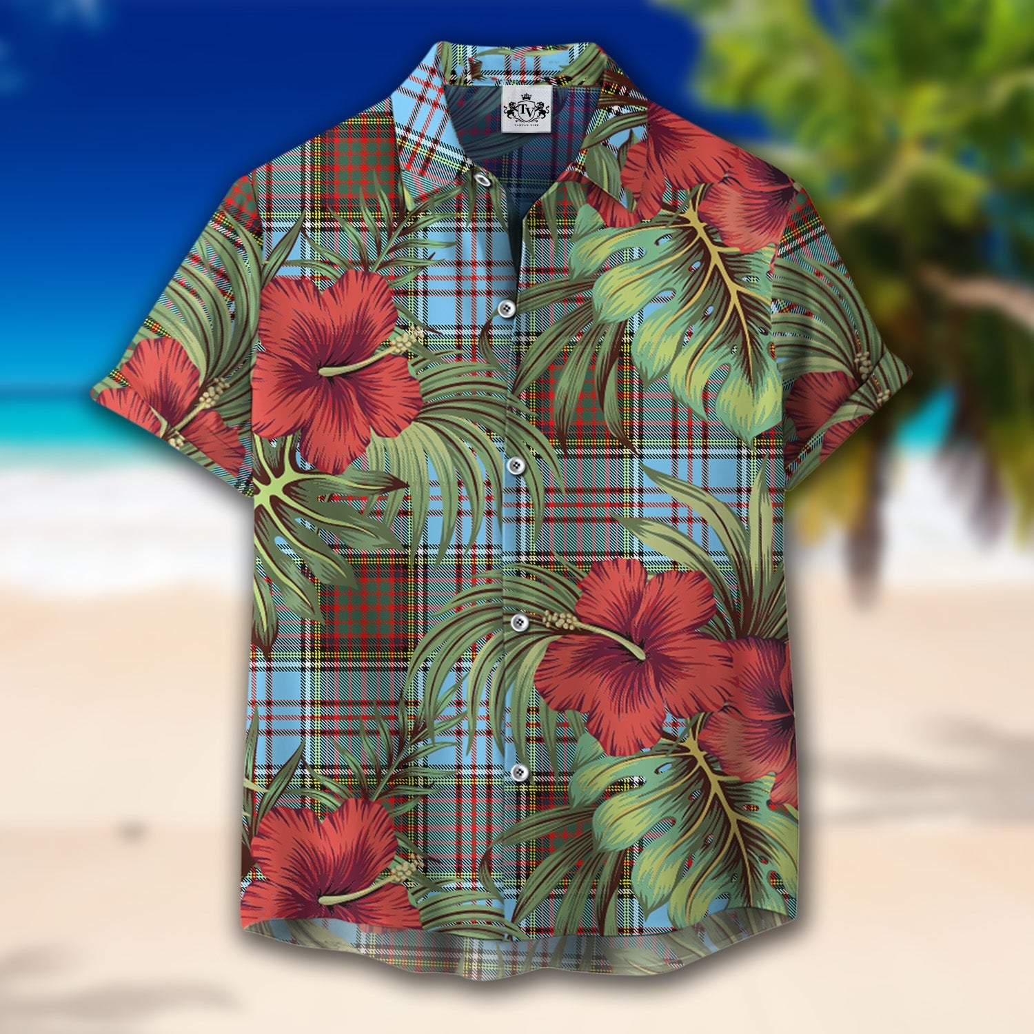 Scottish Tartan Anderson Ancient Clan Hawaiian Shirt Hibiscus - Tropical Garden Style