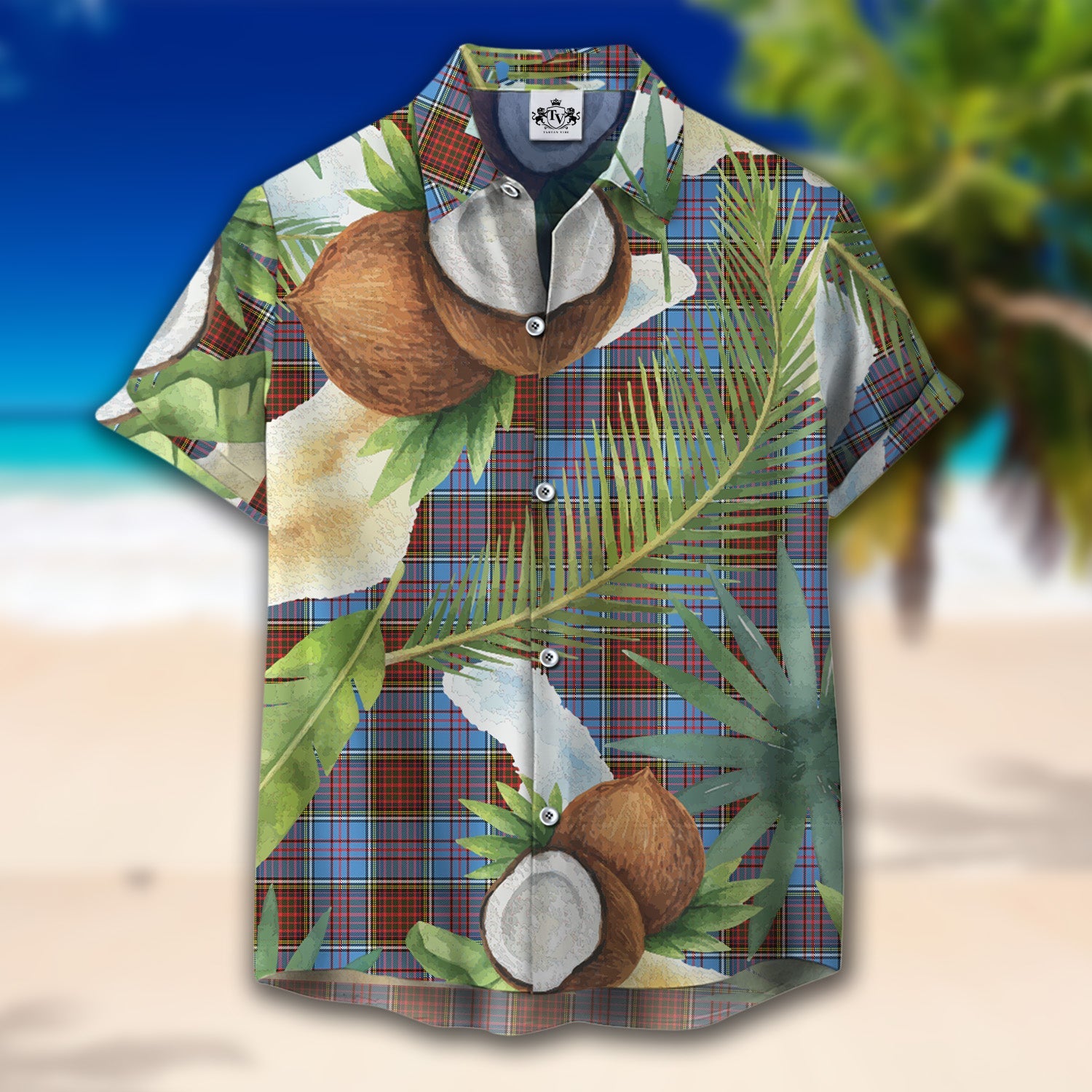 Scottish Tartan Anderson Modern Clan Hawaiian Shirt Hibiscus - Tropical Garden Style