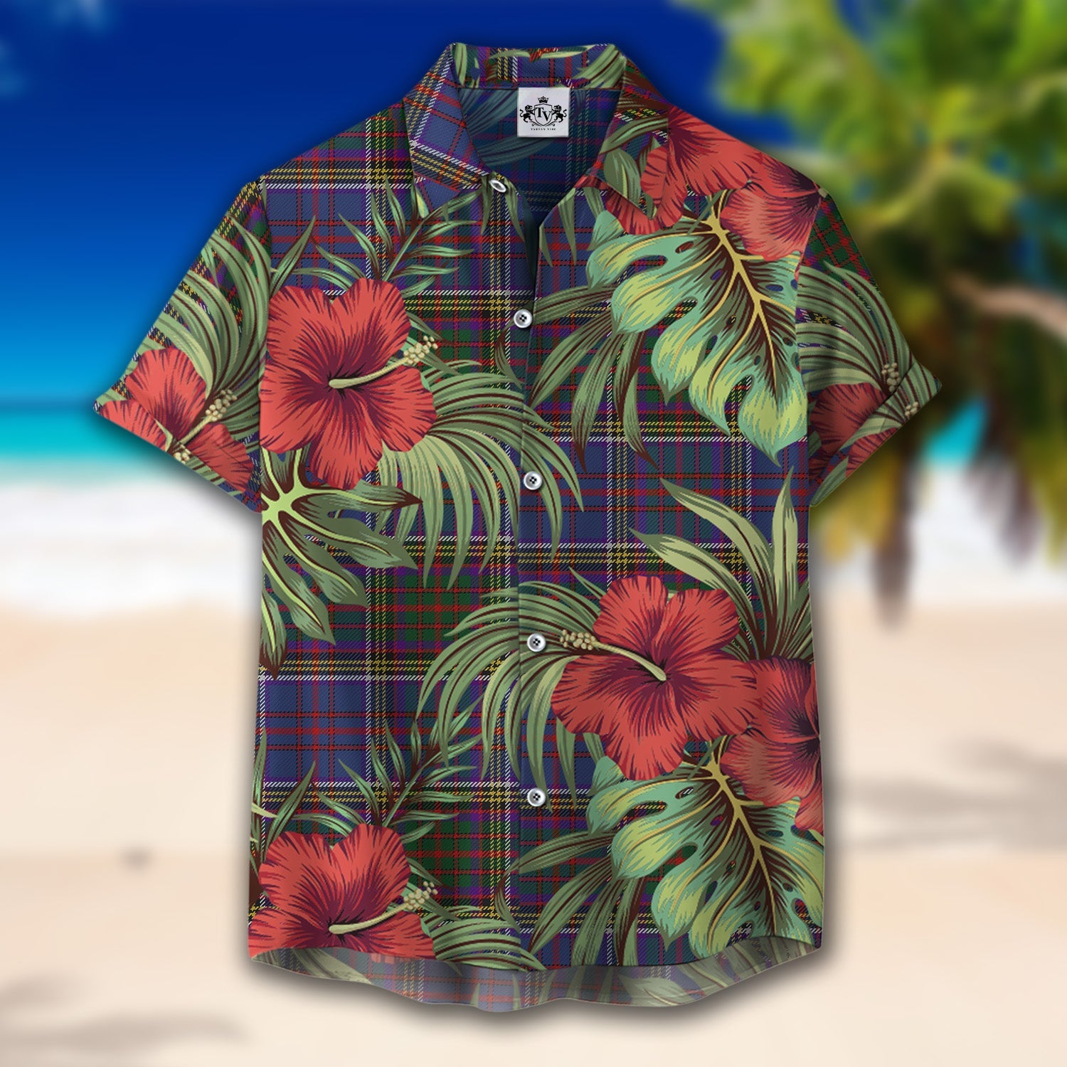 Scottish Tartan Anderson W L Clan Hawaiian Shirt Hibiscus - Tropical Garden Style