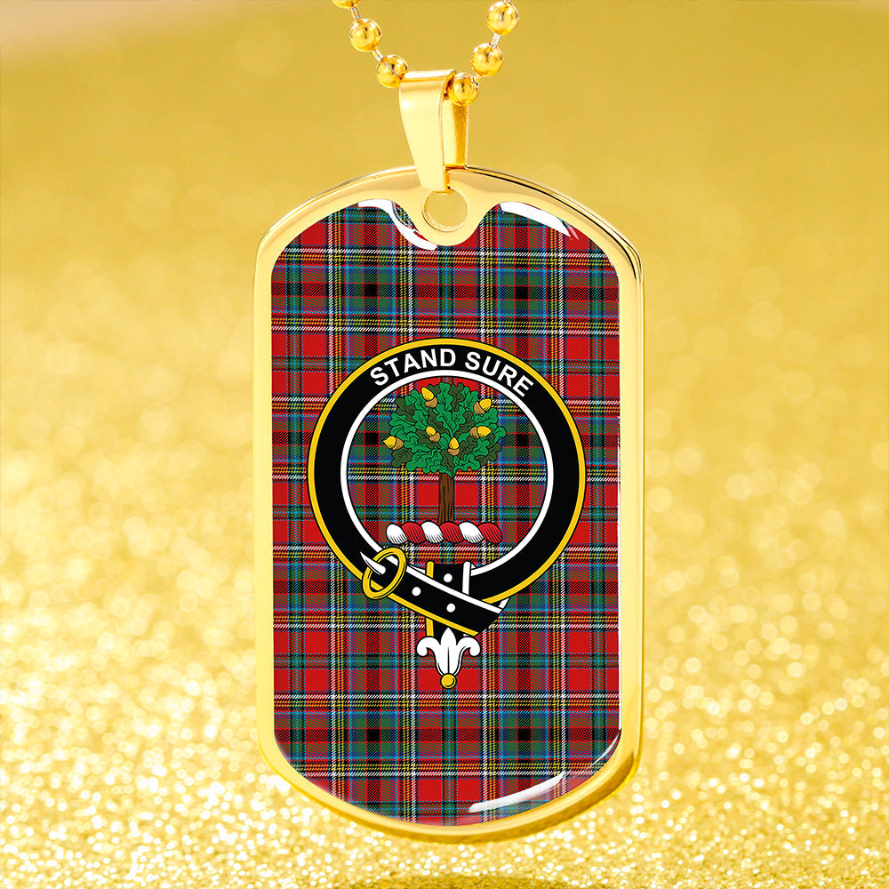 Anderson of Ardbrake Weathered Clan Badge Classic Tartan Dog Tag Necklace