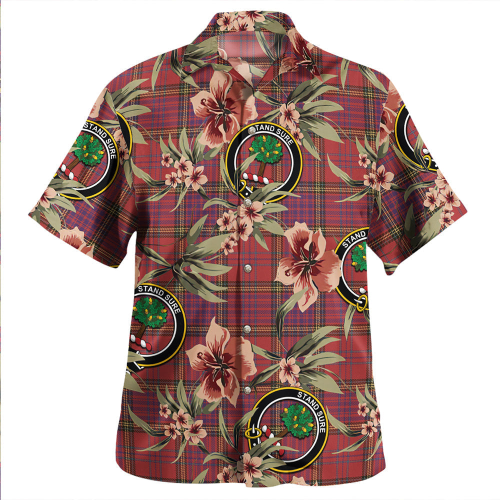 Scottish Tartan Anderson of Kinneddar Red Weathered Clan Hawaiian Shirt Tropical Old Style