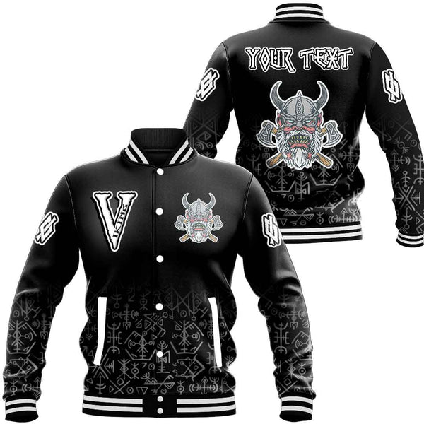 Custom Viking Baseball Jacket Angry Old