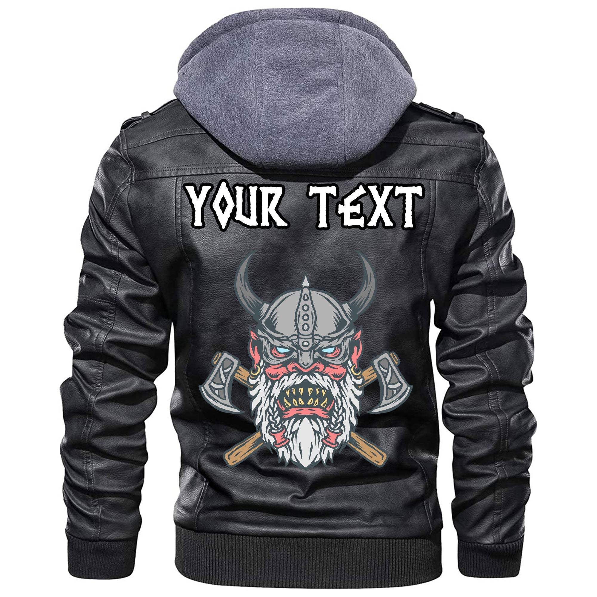 Custom Viking Angry Old Leather Jacket