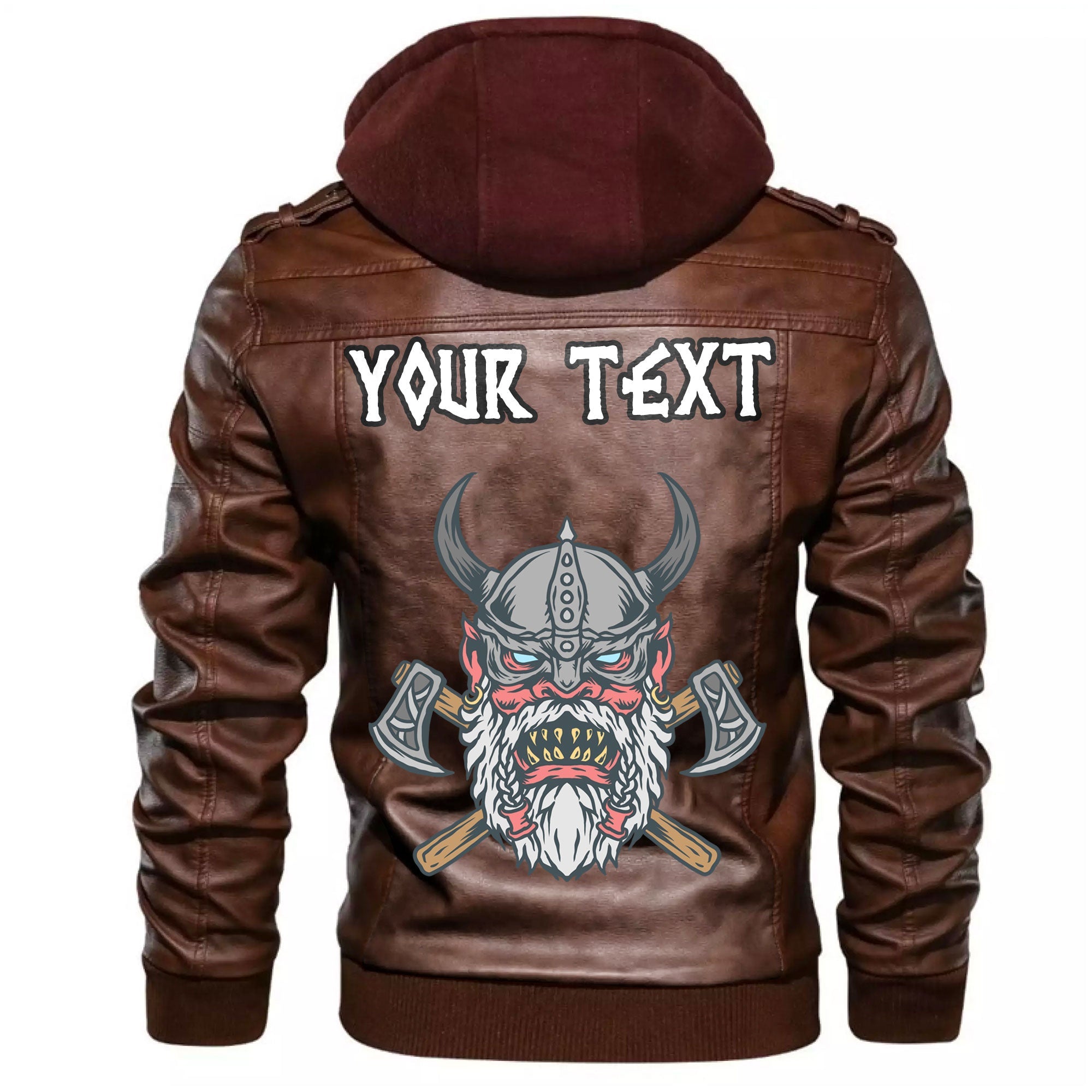 Custom Viking Angry Old Leather Jacket