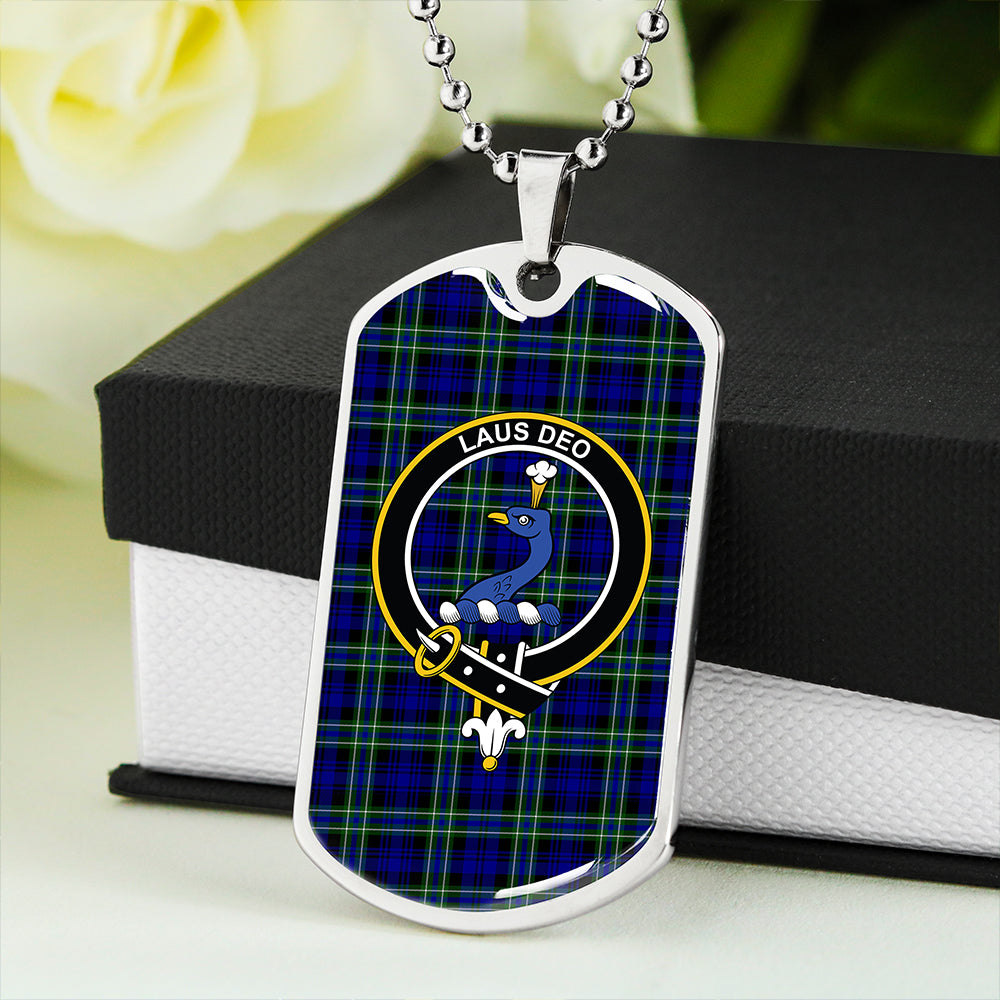 Arbuthnot Modern Clan Badge Classic Tartan Dog Tag Necklace