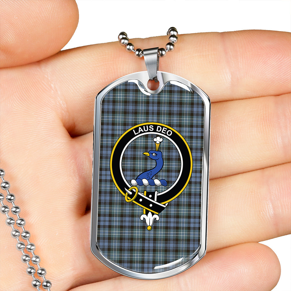 Arbuthnot Weathered Clan Badge Classic Tartan Dog Tag Necklace