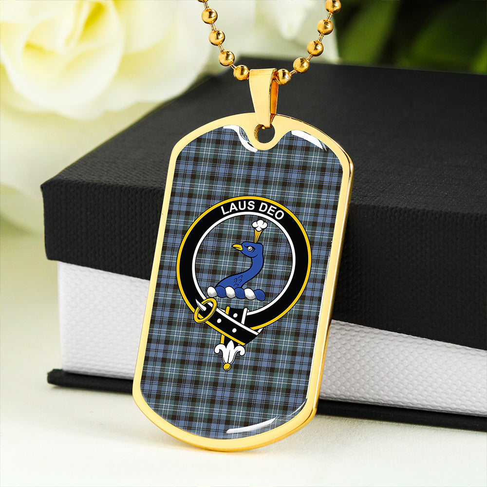 Arbuthnot Weathered Clan Badge Classic Tartan Dog Tag Necklace