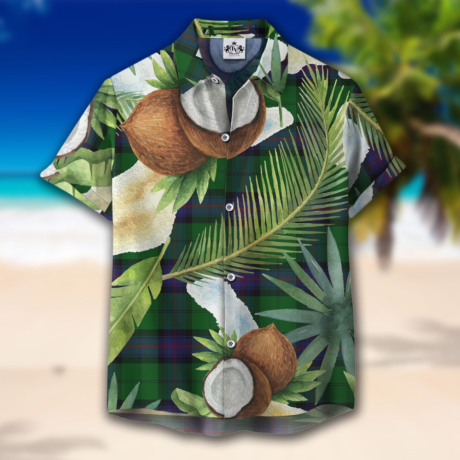 Scottish Tartan Armstrong Clan Hawaiian Shirt Hibiscus - Tropical Garden Style