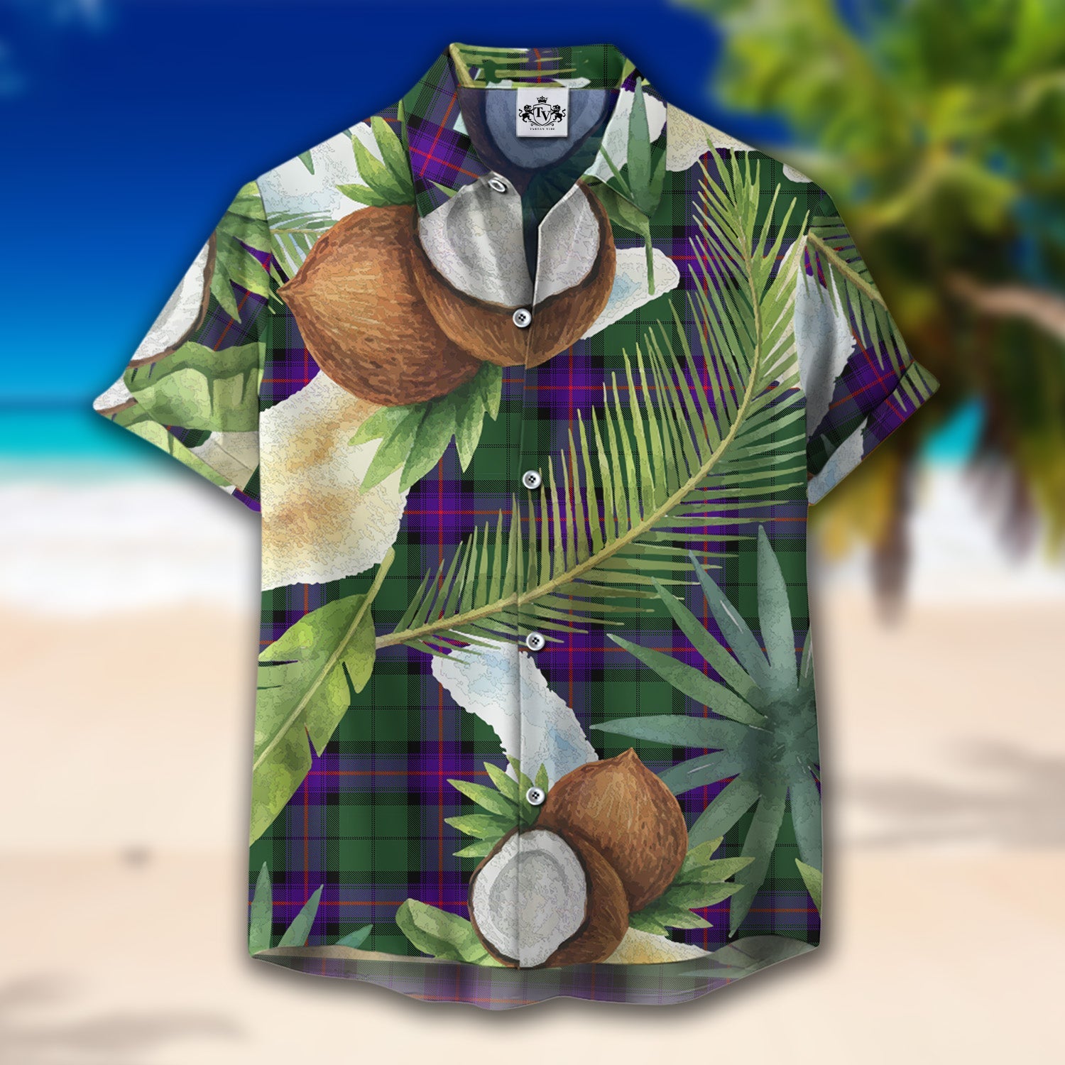 Scottish Tartan Armstrong Modern Clan Hawaiian Shirt Hibiscus - Tropical Garden Style