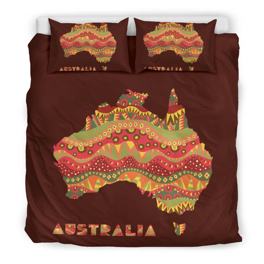 Aboriginal Bedding Set - Australia Map Patterns