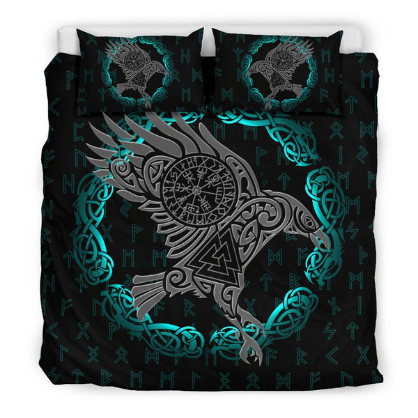 Viking Bedding Set The Raven Of Odin Tattoo Ver02