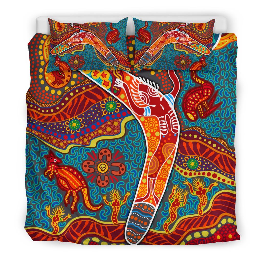 Aboriginal Bedding Set - Indigenous Boomerang