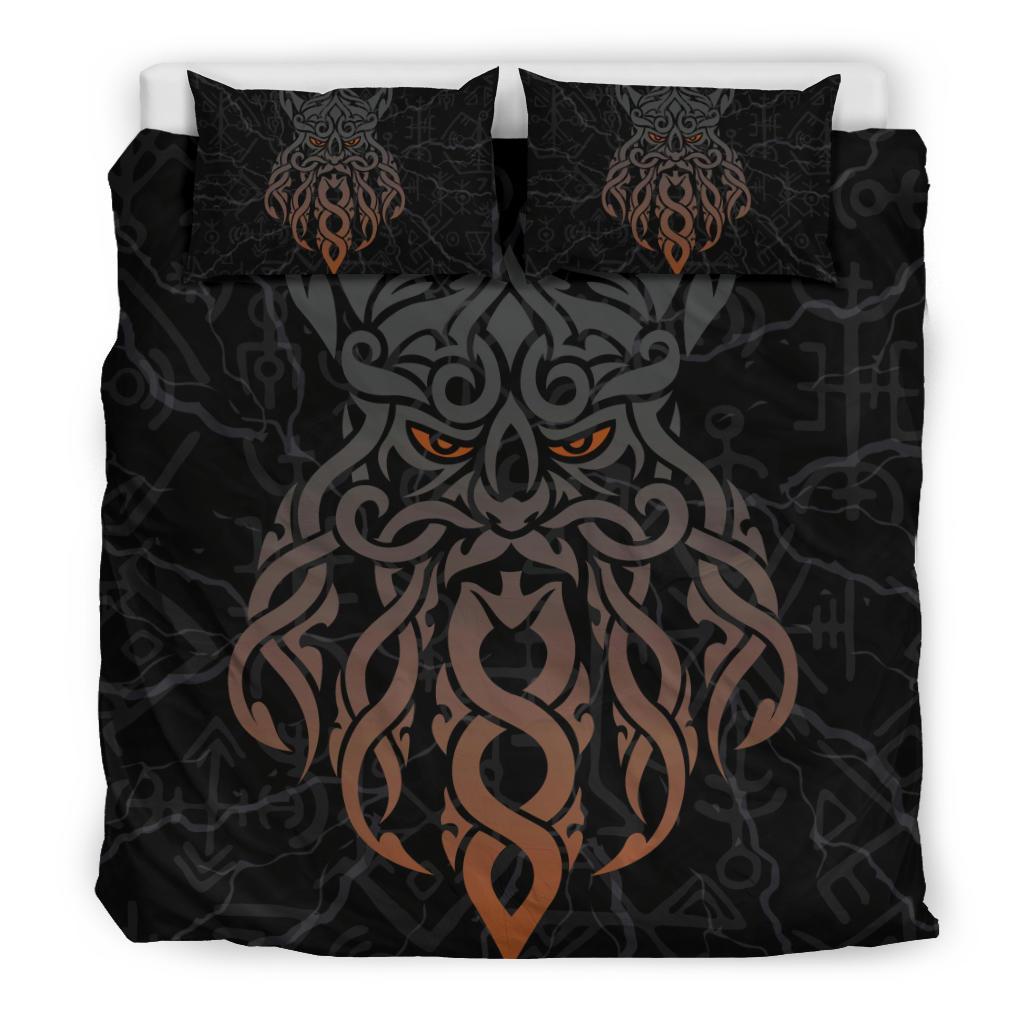 Viking Bedding Set Odin God Furthark Tattoo Special Ver02