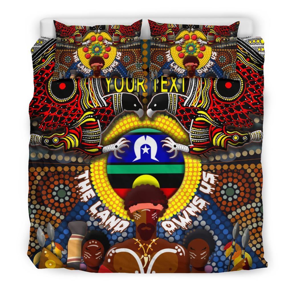 (Custom Text) The Land Owns Us Aboriginal Bedding Set