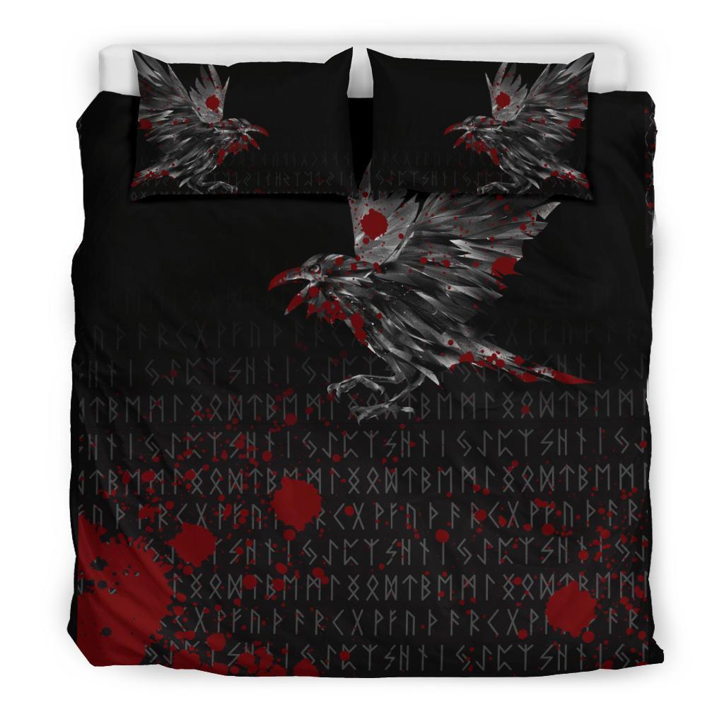 Viking Bedding Set The Raven Of Odin Rune Blood