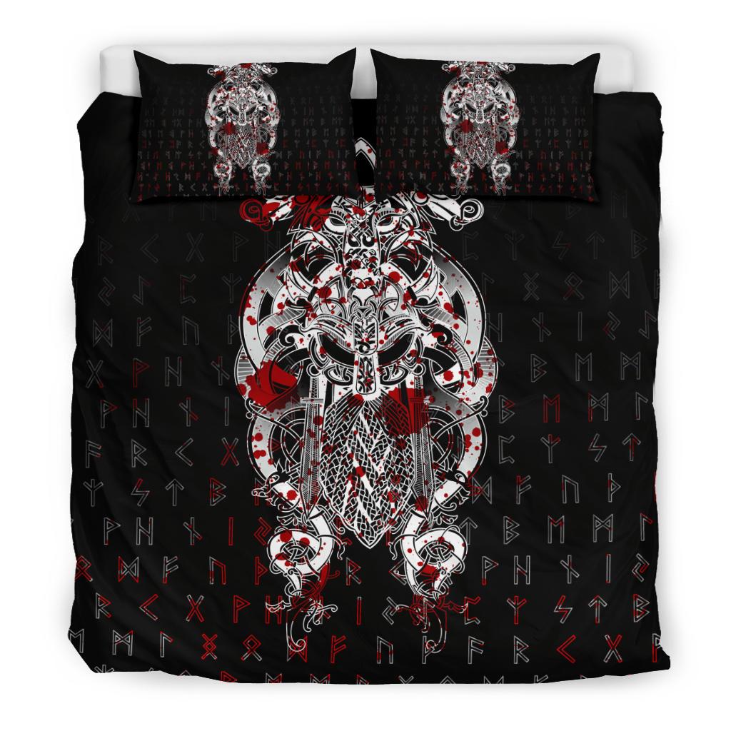 Viking Bedding Set Tyr Tattoo Blood