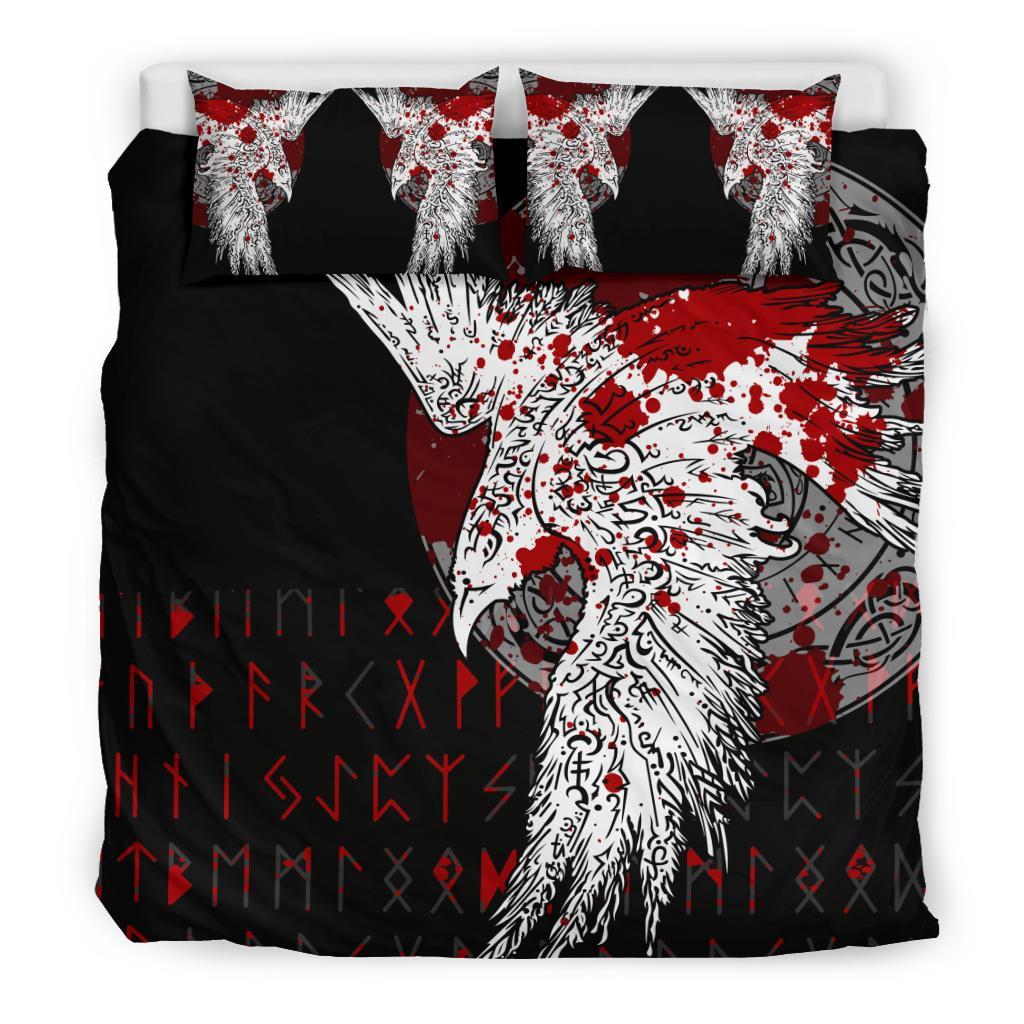 Viking Bedding Set Mystical Raven Tattoo Blood Ver02