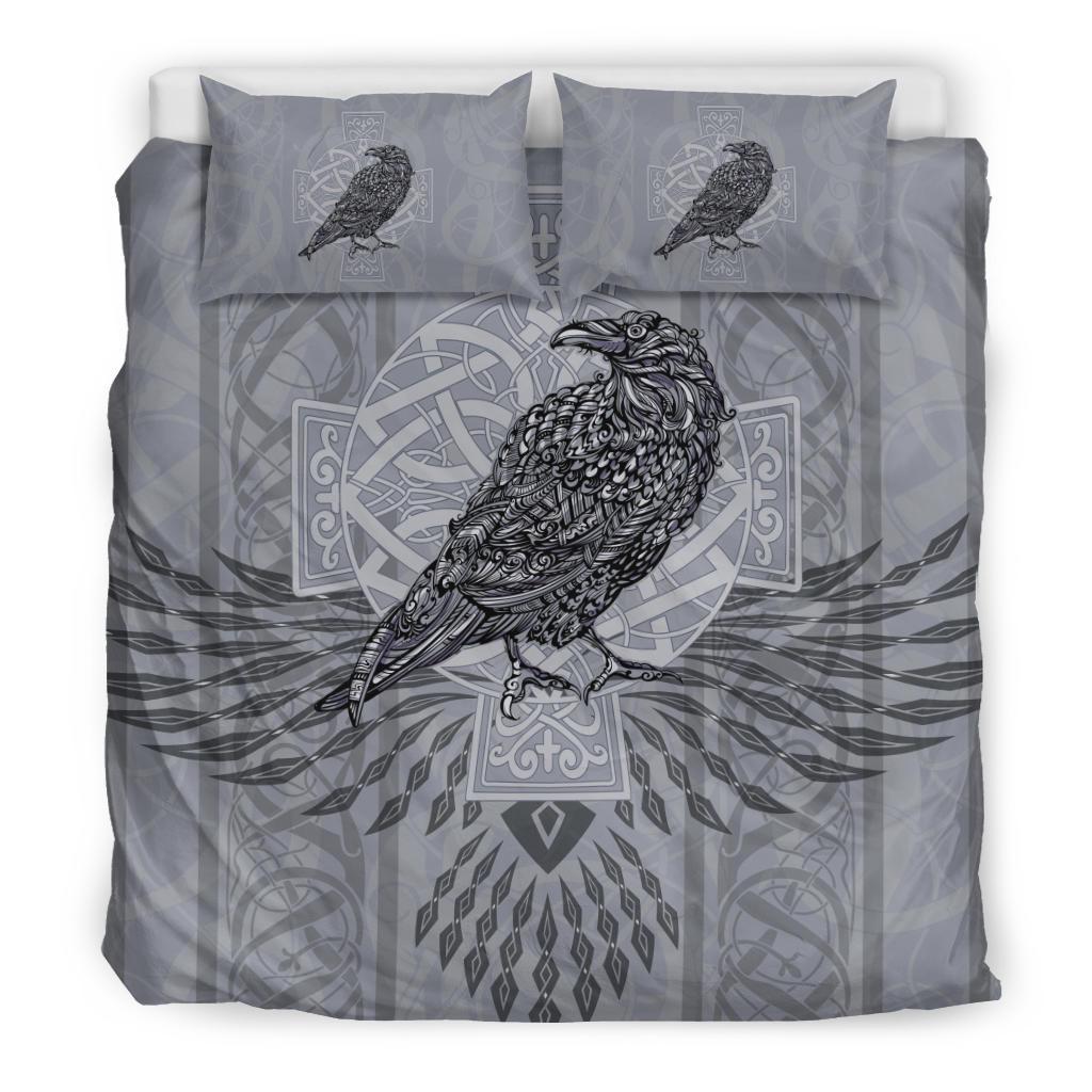 Viking Bedding Set Odin's Celtic Raven Scandinavian Tattoo