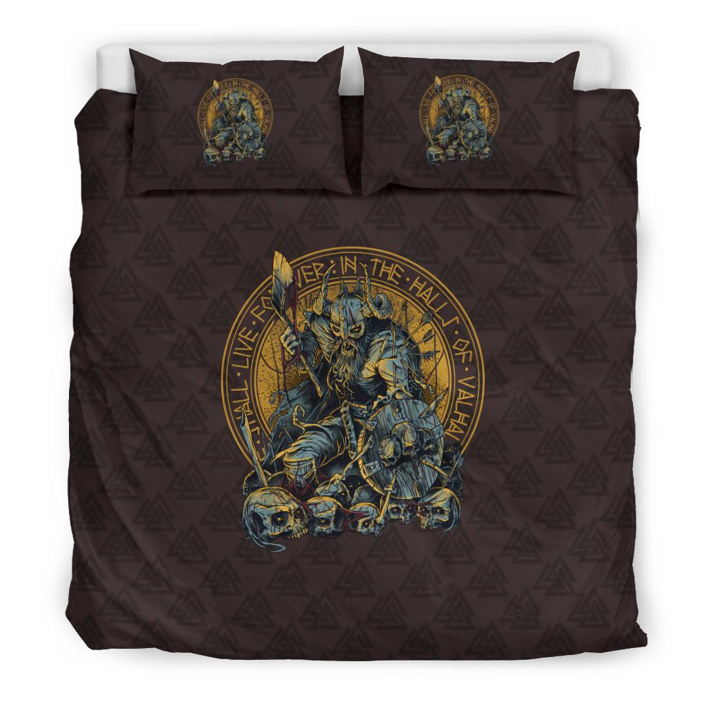 Viking Bedding Set Warrior Viking Shield Skull