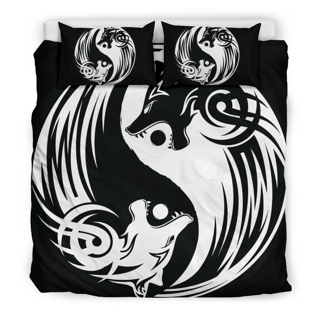 Viking Bedding Set Ying Yang Wolf