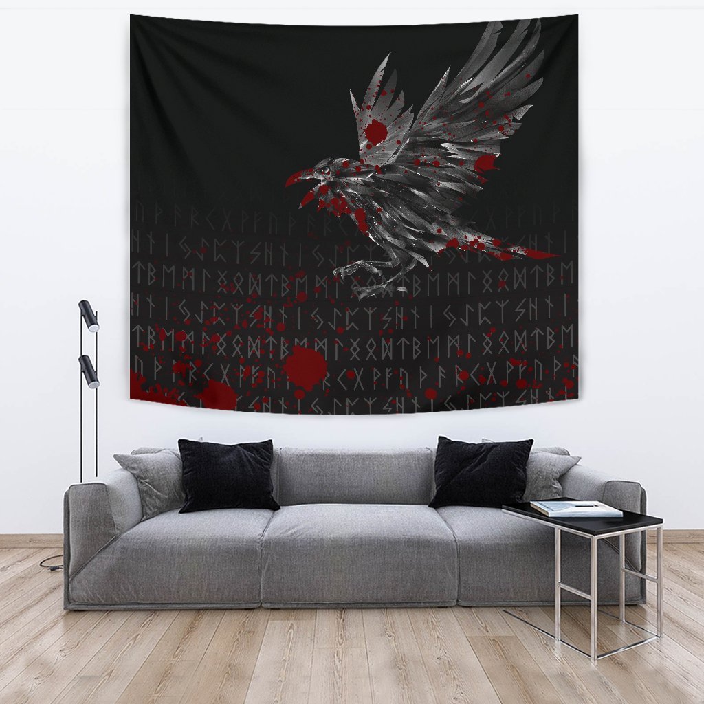 Viking Tapestry The Raven Of Odin Rune Blood